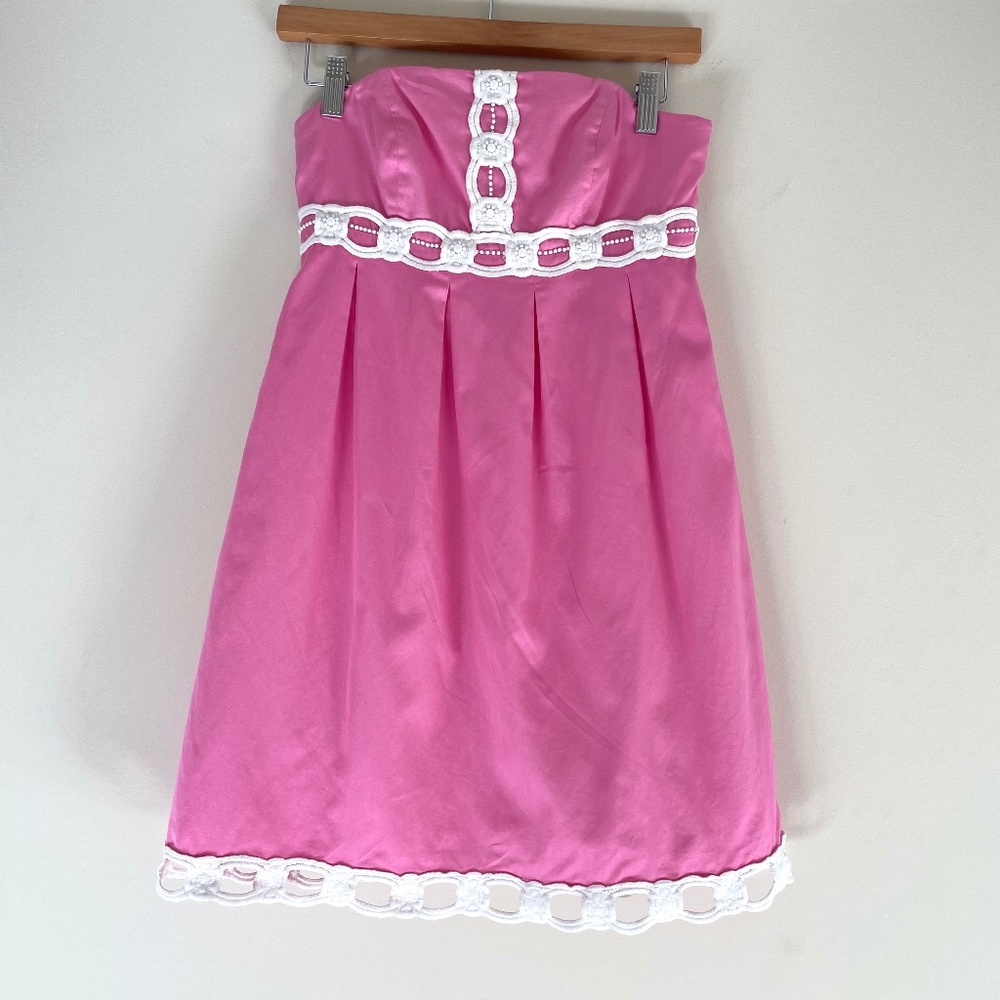 Lilly‎ Pulitzer Strapless Dress size 2 Vacation Soft Girl Pastel Romantic Grad